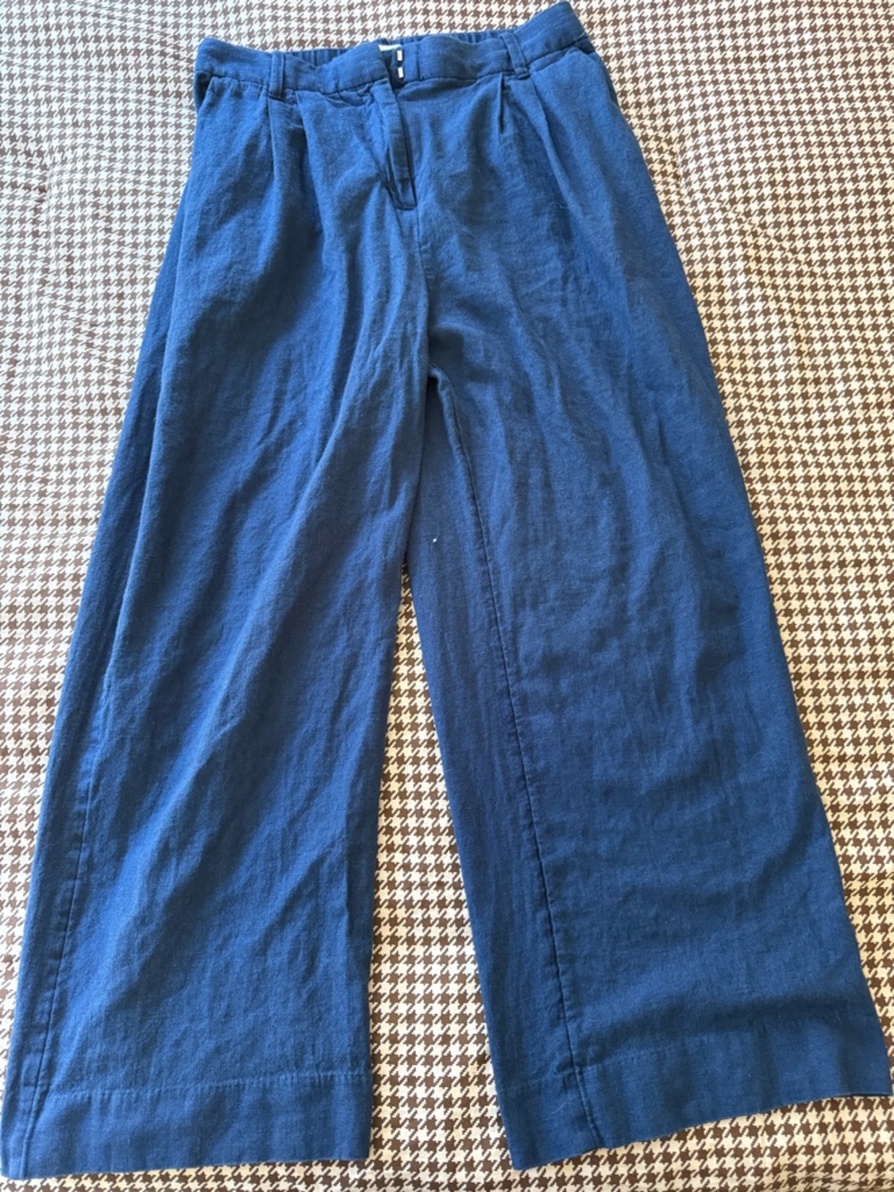 Abercrombie & Fitch Navy Wide-Leg Cotton Pants